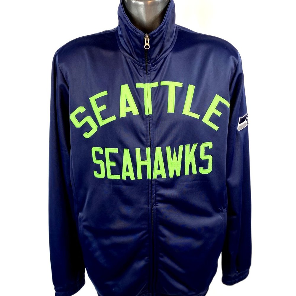 SEATTLE SEAHAWKS NFL  Full Zip Track Jacket BLUE  XL 2X